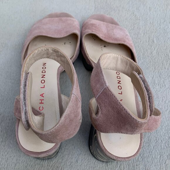Sacha London Genuine Suede Platform Heel Sandals Sz 7.5 - Picture 10 of 16